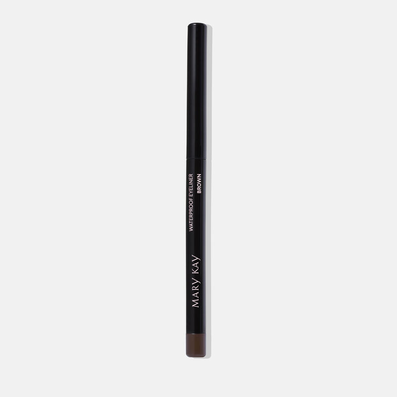 Capped Mary Kay Waterproof Eyeliner in Brown against plain background