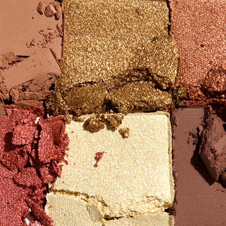 Texture rubs of the shades included in the Inner Fire eyeshadow palette